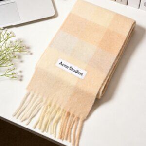 Acne Cream Checkered Scarf